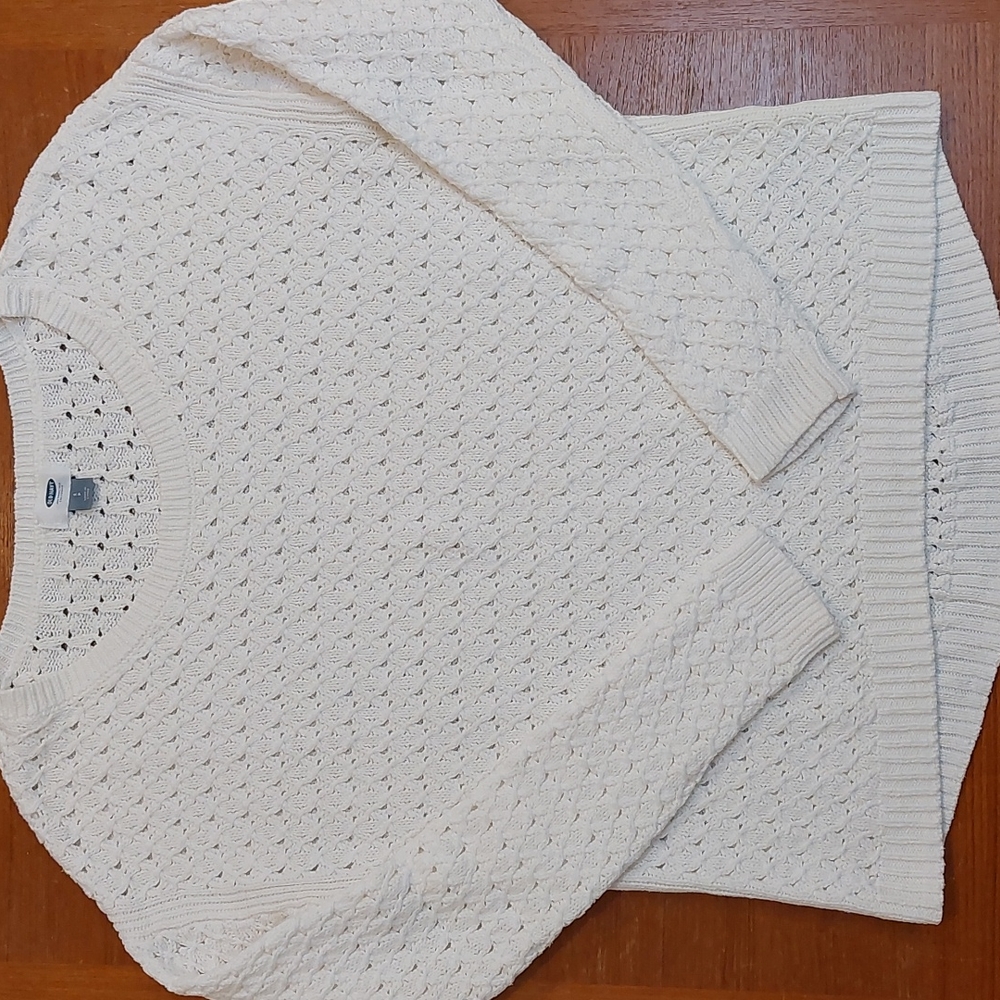 Old Navy Ivory Open Knit Sweater Size S EUC